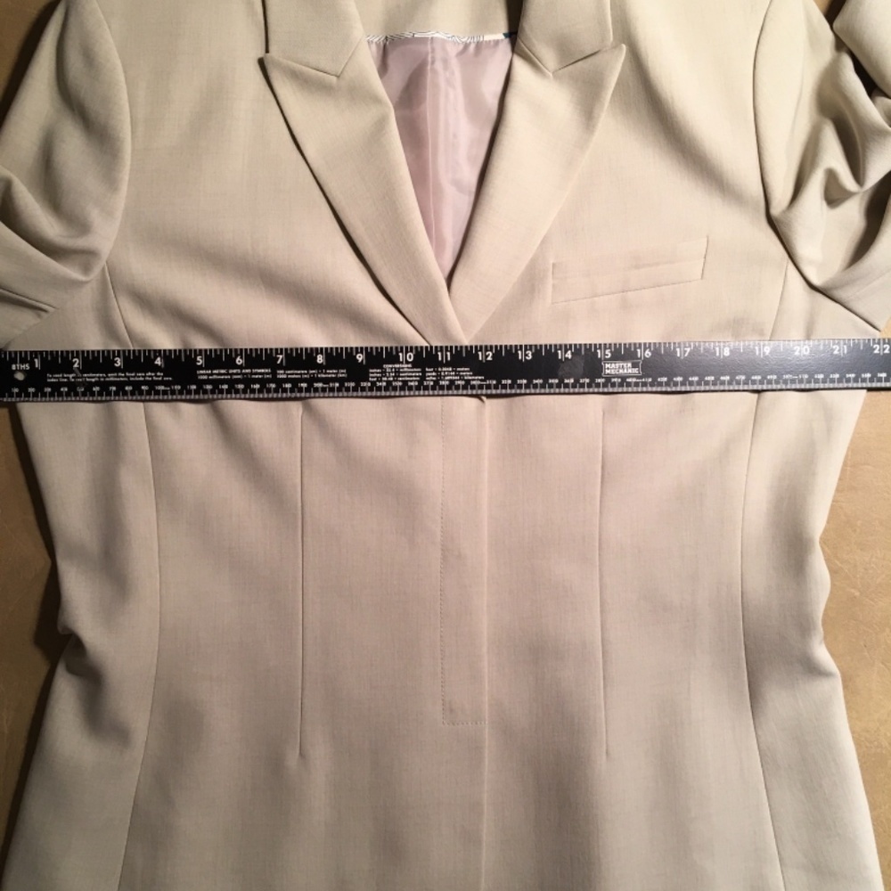 ANNE KLEIN Tapered/Fitted Career Blazer Jacket, BEIGE, Women’s Size 14 - Picture 4 of 10
